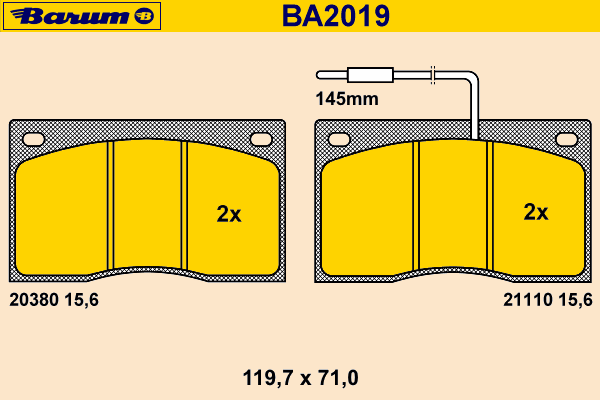 Brake Pad Set, disc brake BA2019