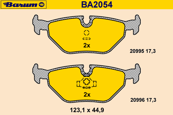 Kit de plaquettes de frein, frein à disque BA2054