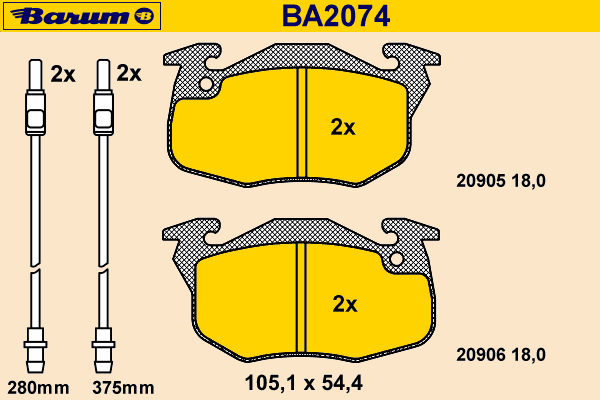 Brake Pad Set, disc brake BA2074