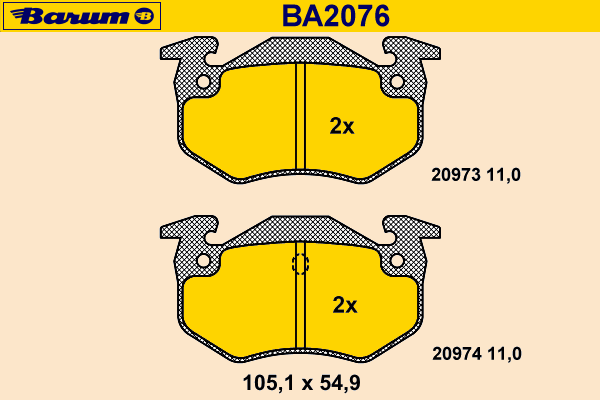 Brake Pad Set, disc brake BA2076