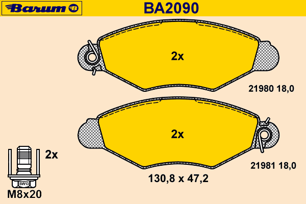 Brake Pad Set, disc brake BA2090