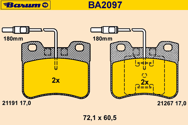 Brake Pad Set, disc brake BA2097