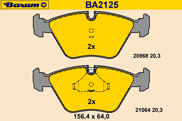 Kit de plaquettes de frein, frein à disque BA2125