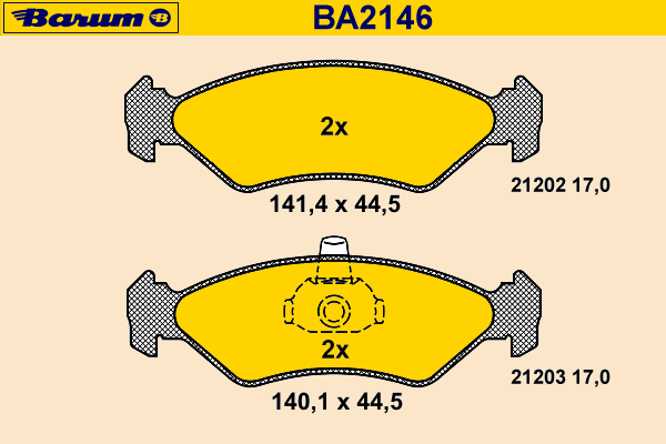 Brake Pad Set, disc brake BA2146