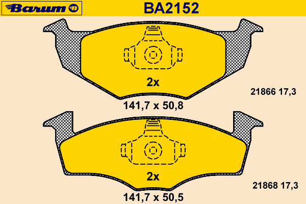 Bremsbelagsatz, Scheibenbremse BA2152