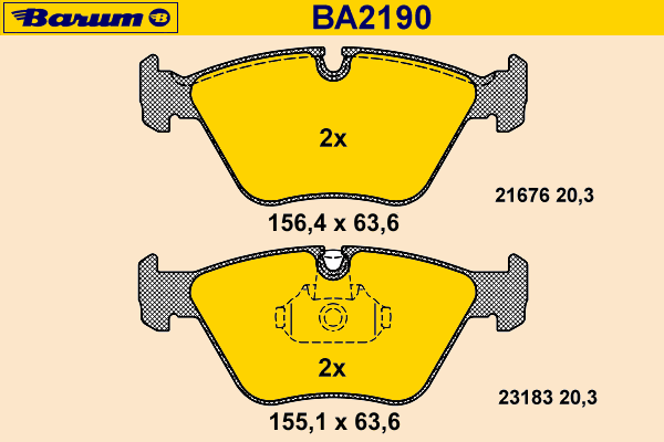 Bremsbelagsatz, Scheibenbremse BA2190