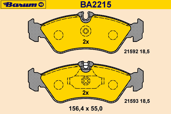 Brake Pad Set, disc brake BA2215
