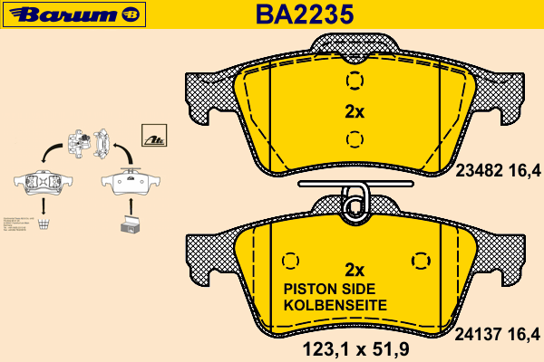 Brake Pad Set, disc brake BA2235