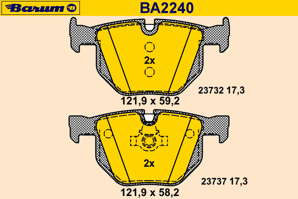 Bremsbelagsatz, Scheibenbremse BA2240
