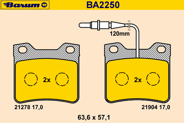 Brake Pad Set, disc brake BA2250