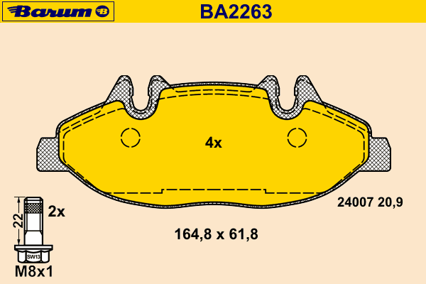 Brake Pad Set, disc brake BA2263