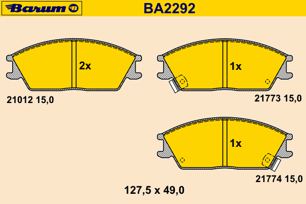 Brake Pad Set, disc brake BA2292