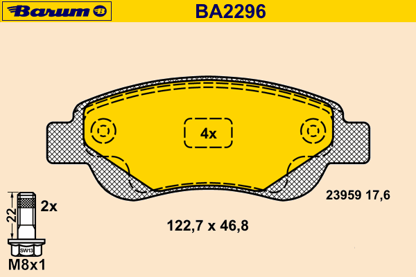 Brake Pad Set, disc brake BA2296