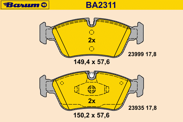 Brake Pad Set, disc brake BA2311