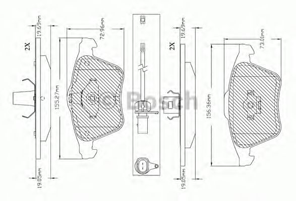 Kit de plaquettes de frein, frein à disque F 03B 150 365