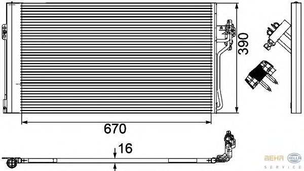 Condensator, airconditioning 8FC 351 024-511