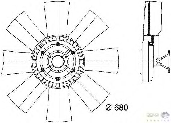 Ventilador, refrigeração do motor 8MV 376 727-171