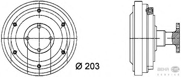 Koppeling, radiateurventilator 8MV 376 731-351