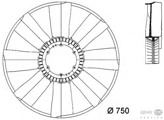 Fan Wheel, engine cooling 8MV 376 733-081
