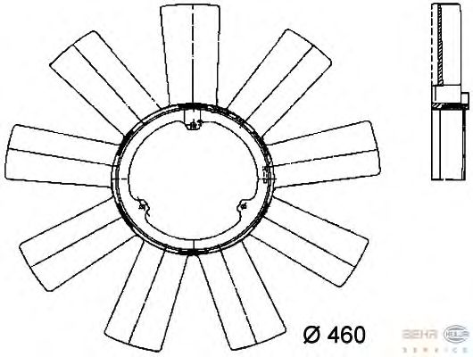 Fan Wheel, engine cooling 8MV 376 733-171