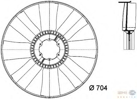 Fan Wheel, engine cooling 8MV 376 733-181