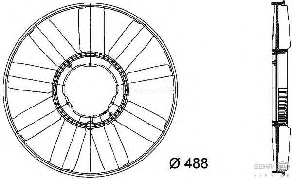 Fan Wheel, engine cooling 8MV 376 733-211