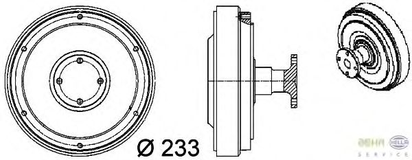 Clutch, radiator fan 8MV 376 757-091