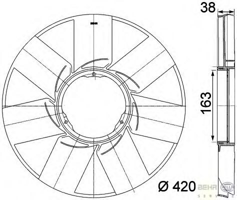 Fan Wheel, engine cooling 8MV 376 757-471