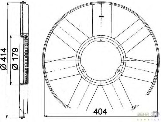 Fan Wheel, engine cooling 8MV 376 757-481