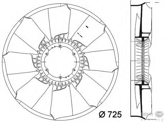 Fan Wheel, engine cooling 8MV 376 758-251