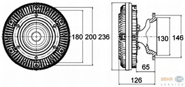 Koppeling, radiateurventilator 8MV 376 758-461