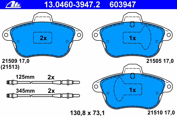 Brake Pad Set, disc brake 13.0460-3947.2