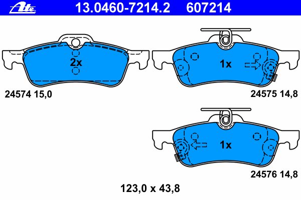 Brake Pad Set, disc brake 13.0460-7214.2