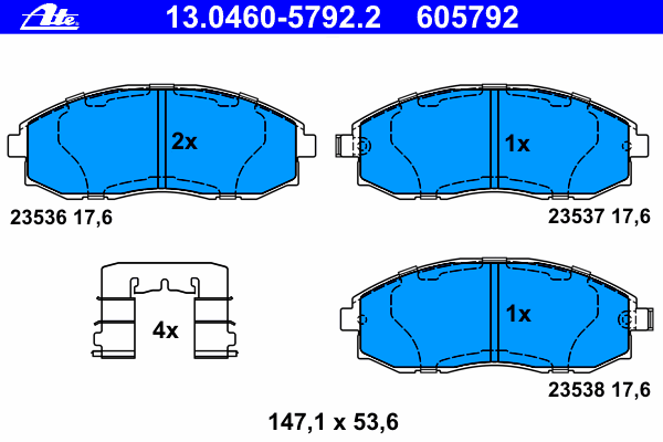 Brake Pad Set, disc brake 13.0460-5792.2