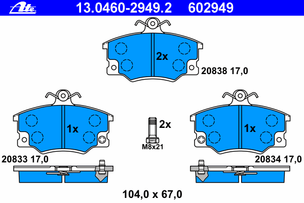 Brake Pad Set, disc brake 13.0460-2949.2
