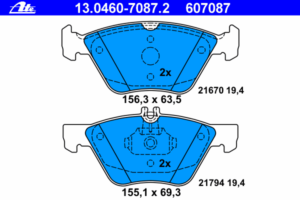 Brake Pad Set, disc brake 13.0460-7087.2