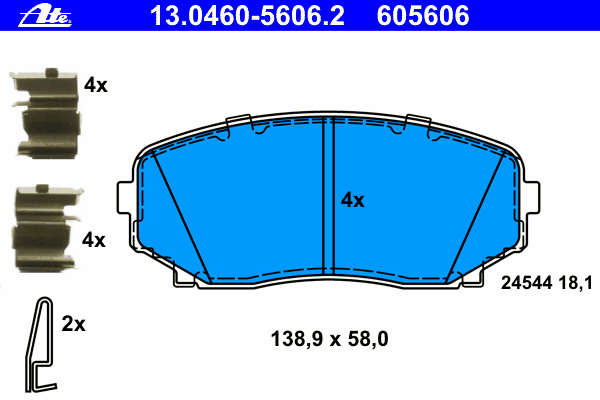Brake Pad Set, disc brake 13.0460-5606.2