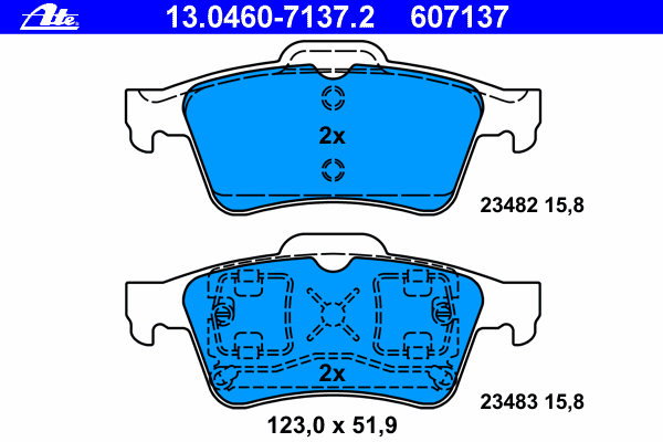 Brake Pad Set, disc brake 13.0460-7137.2