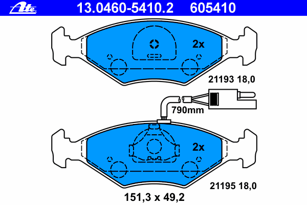 Brake Pad Set, disc brake 13.0460-5410.2