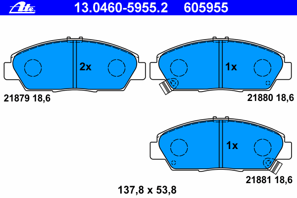 Brake Pad Set, disc brake 13.0460-5955.2