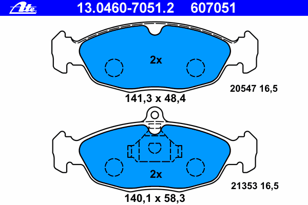 Brake Pad Set, disc brake 13.0460-7051.2