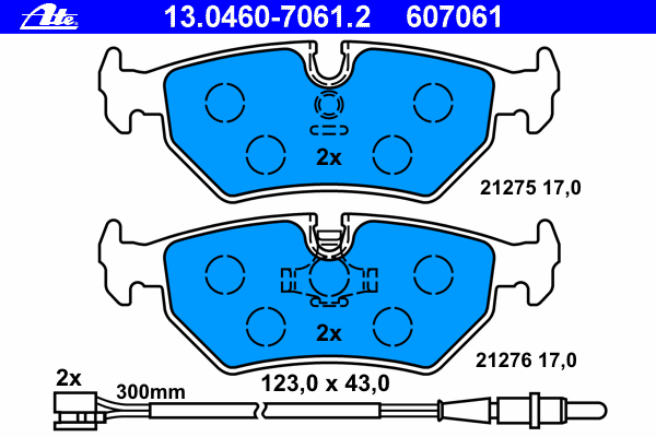 Brake Pad Set, disc brake 13.0460-7061.2
