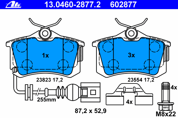 Brake Pad Set, disc brake 13.0460-2877.2