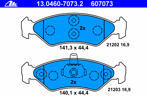 Brake Pad Set, disc brake 13.0460-7073.2