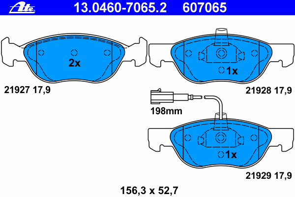 Kit de plaquettes de frein, frein à disque 13.0460-7065.2