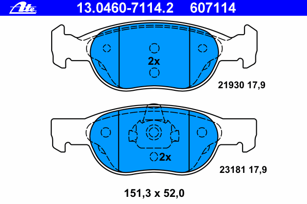 Brake Pad Set, disc brake 13.0460-7114.2