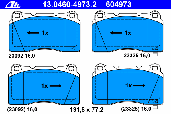 Brake Pad Set, disc brake 13.0460-4973.2