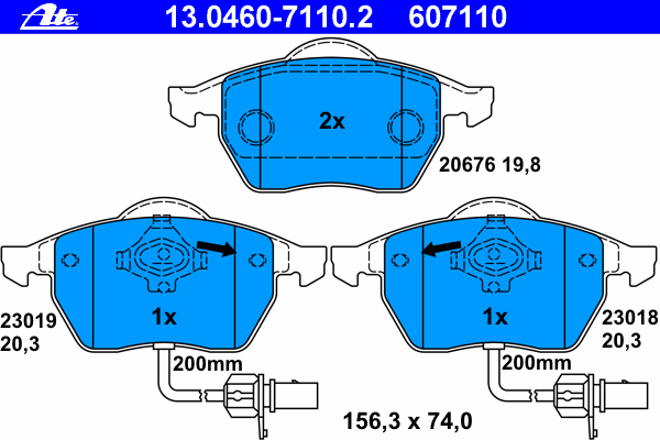 Brake Pad Set, disc brake 13.0460-7110.2