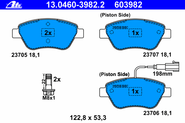 Brake Pad Set, disc brake 13.0460-3982.2