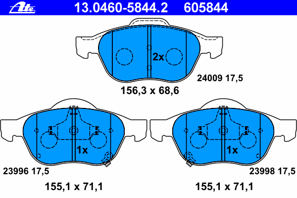 Brake Pad Set, disc brake 13.0460-5844.2